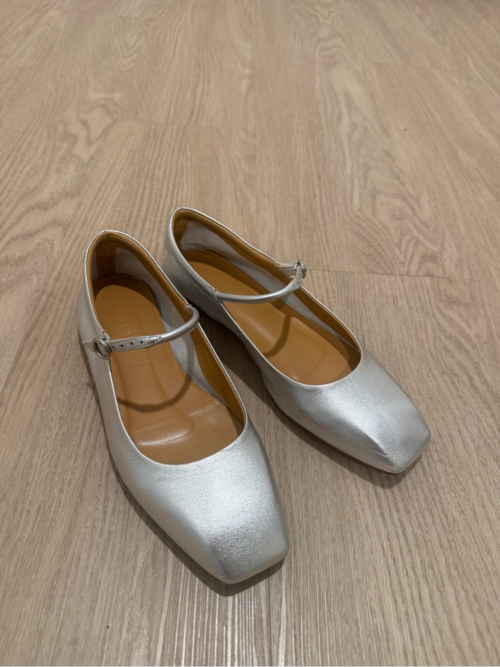 Aeyde Silver Mary Jane Ballet Flats - Picture 2 of 7